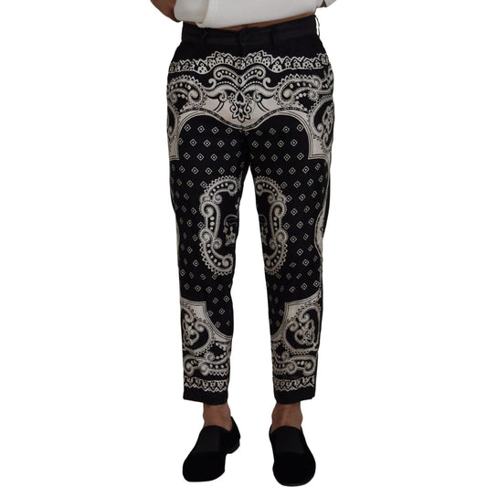 Elegant Bandana Print Silk-Cotton Pants