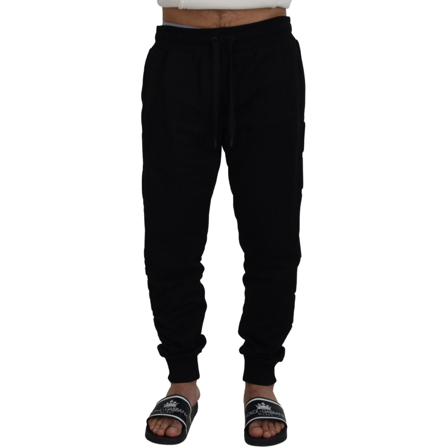 Elegant Black Cotton Jogger Pants