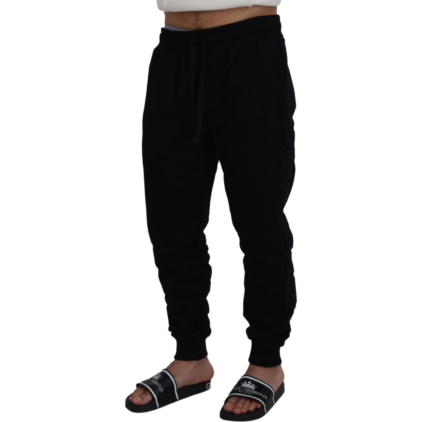 Elegant Black Cotton Jogger Pants