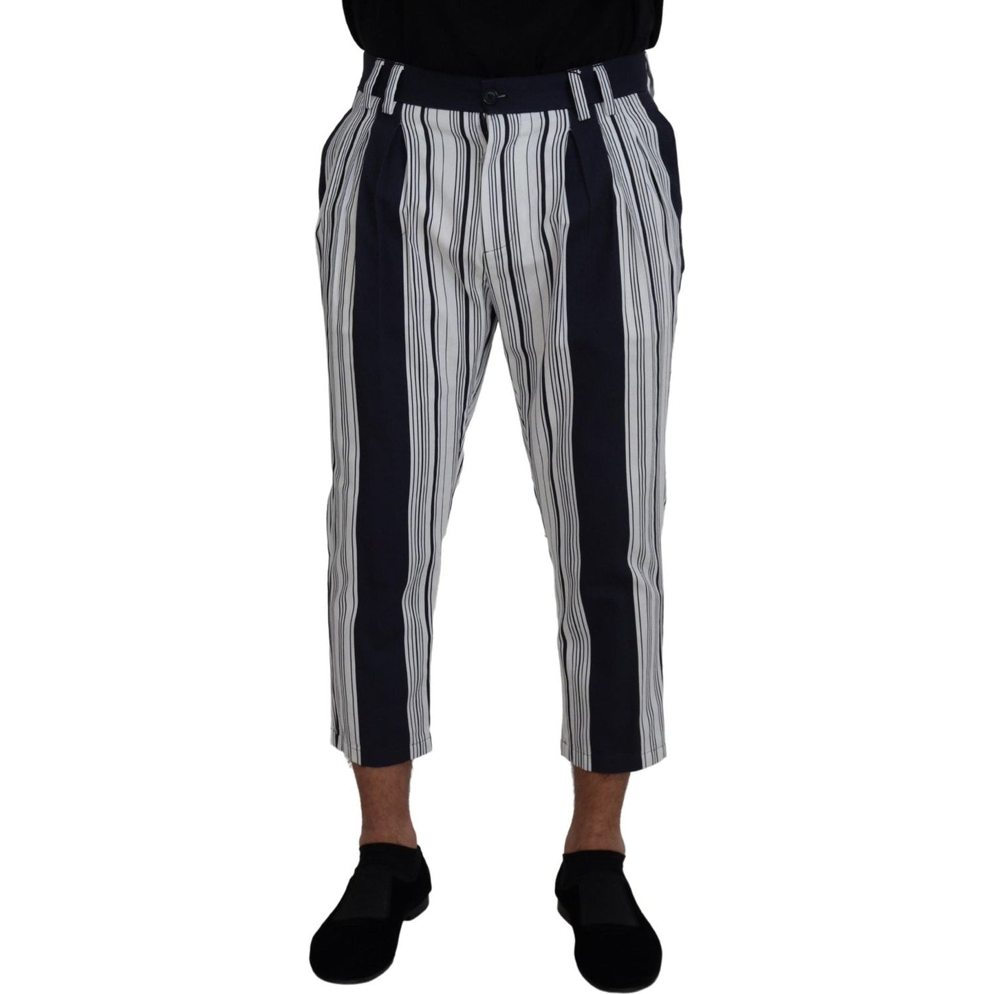 Elegant Striped Cotton Pants for Men