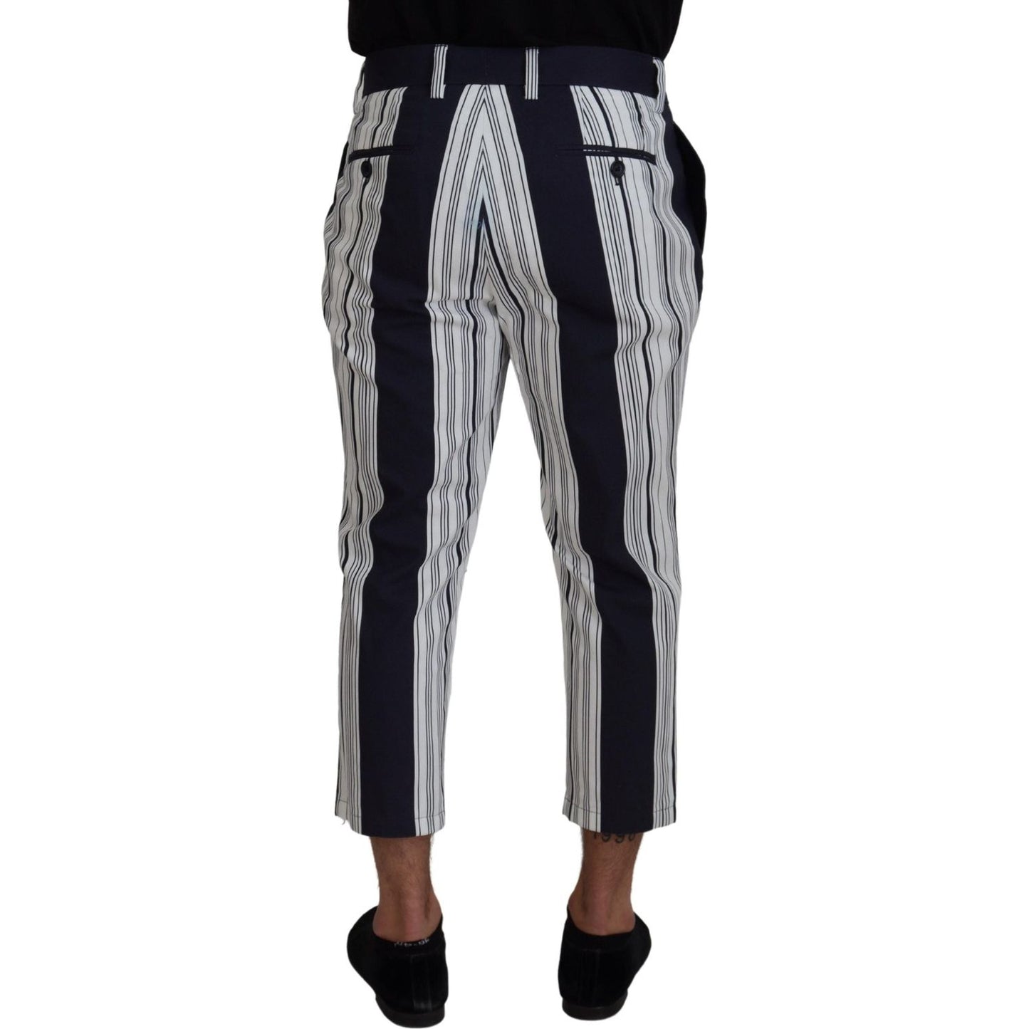 Elegant Striped Cotton Pants for Men