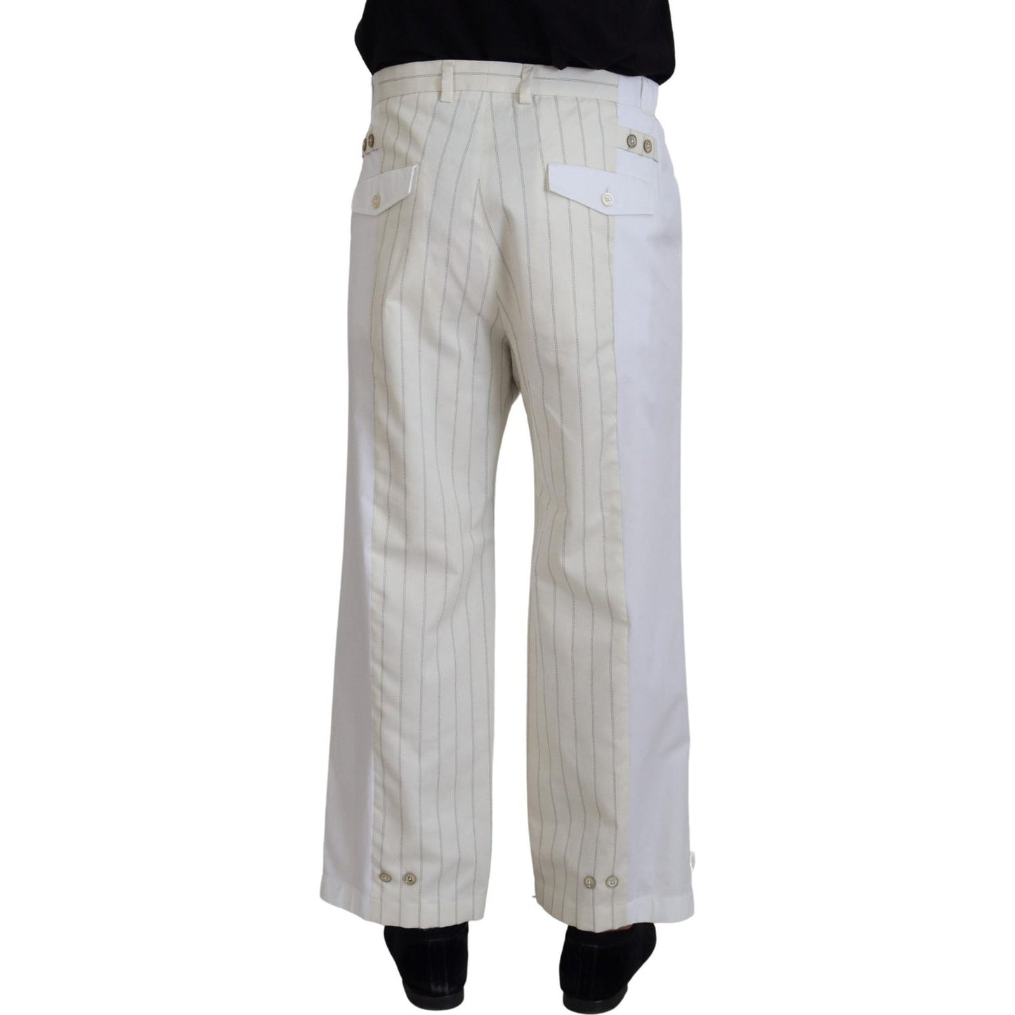 Elegant White Striped MainLine Trousers