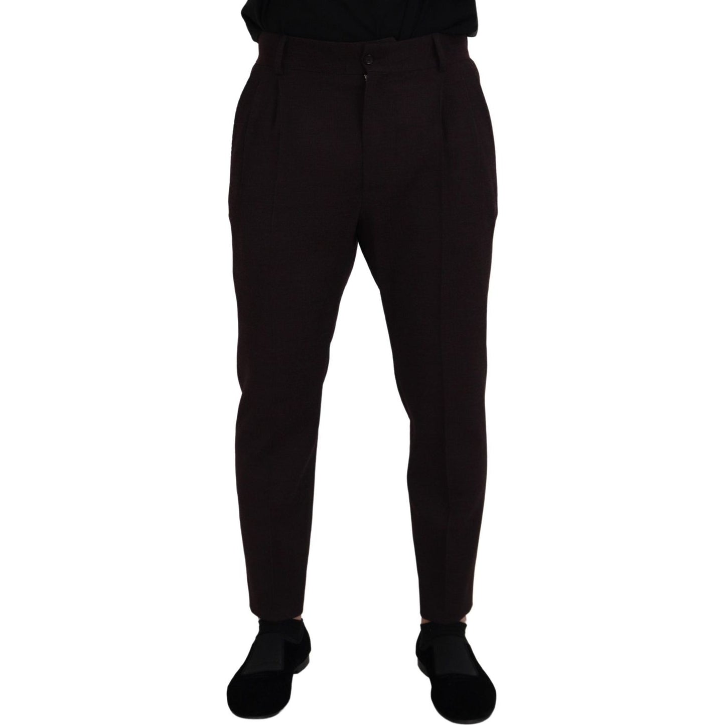 Elegant Brown Cotton Blend Trousers