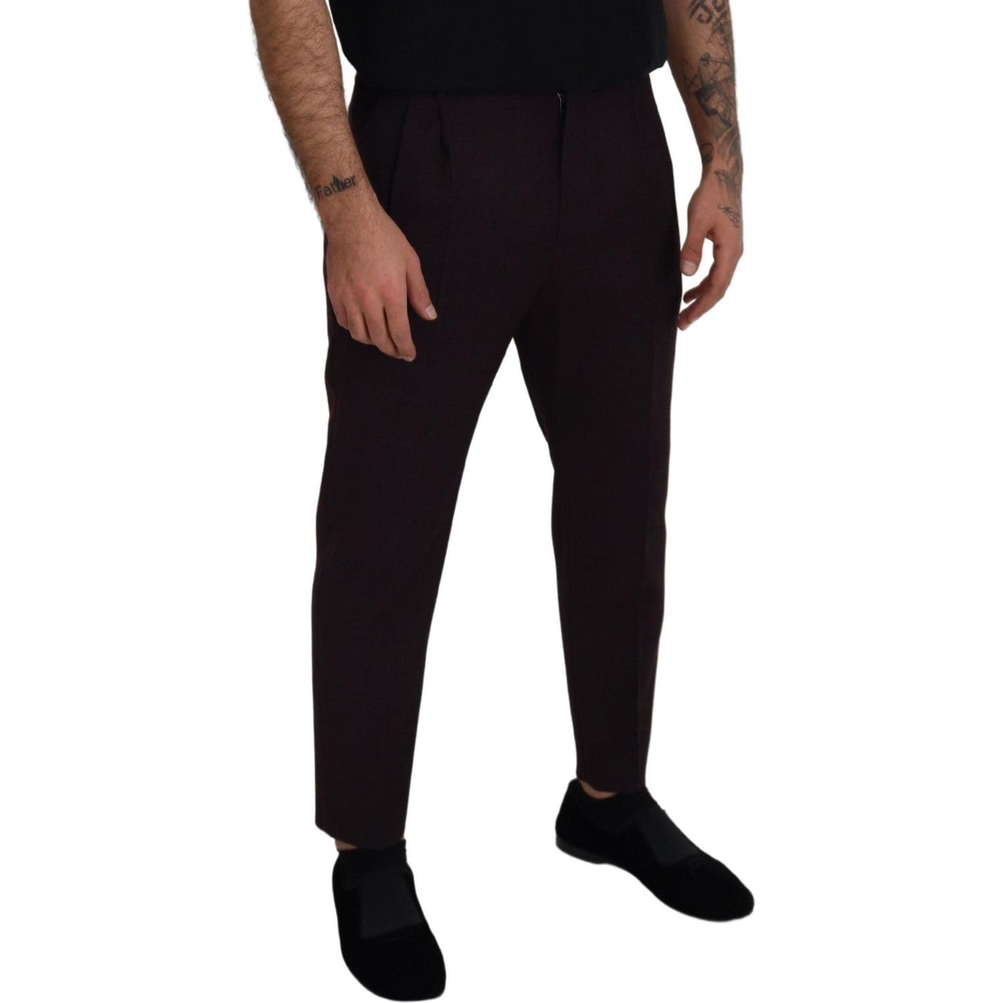 Elegant Brown Cotton Blend Trousers