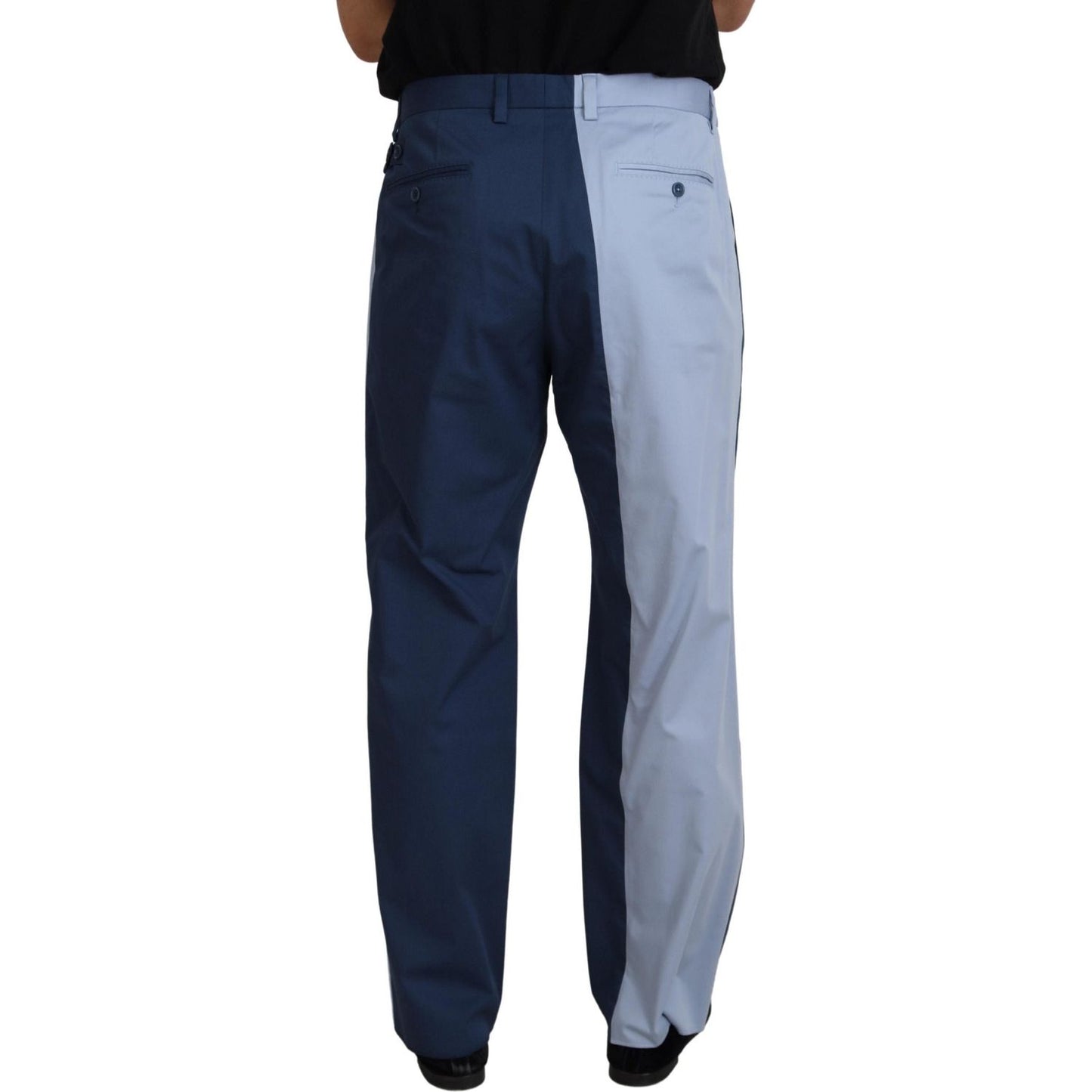 Elegant Blue Cotton Blend Pants for Men