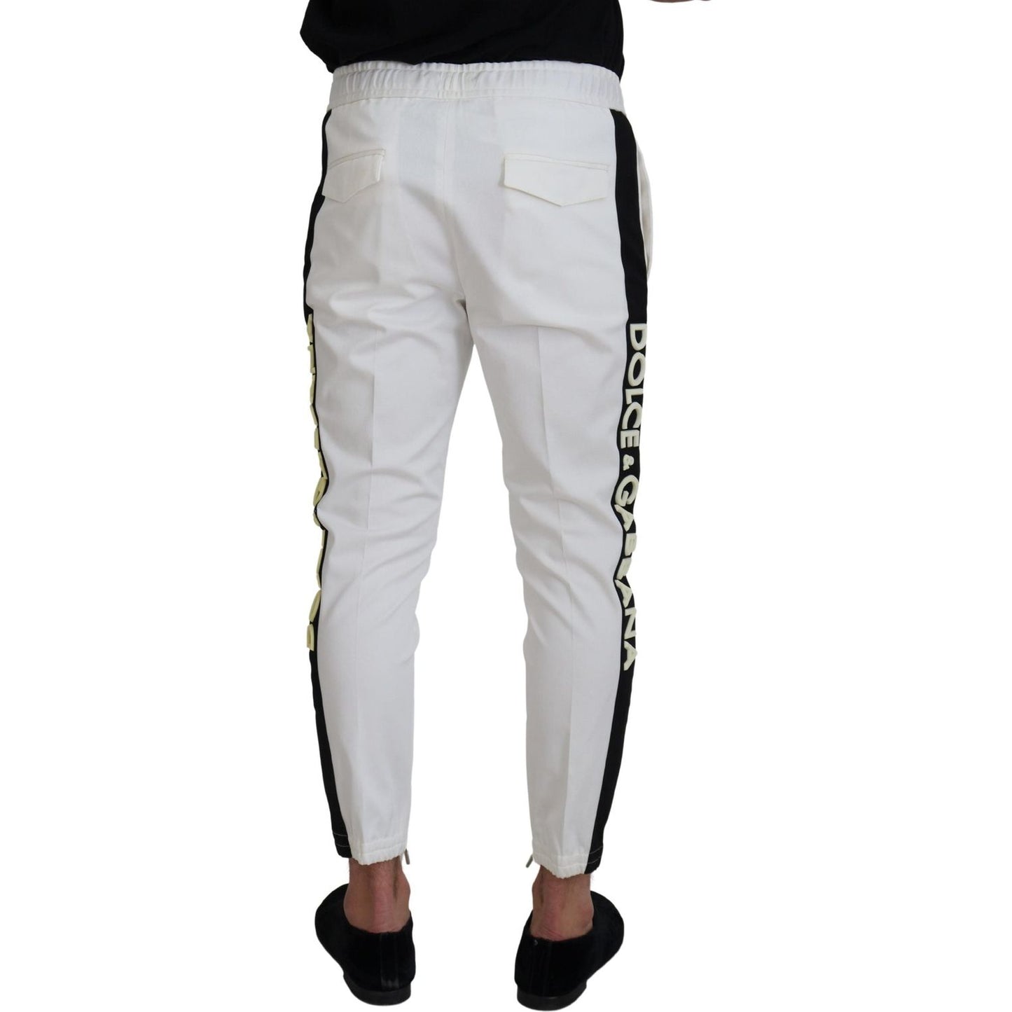 Elegant White Cotton Jogger Pants