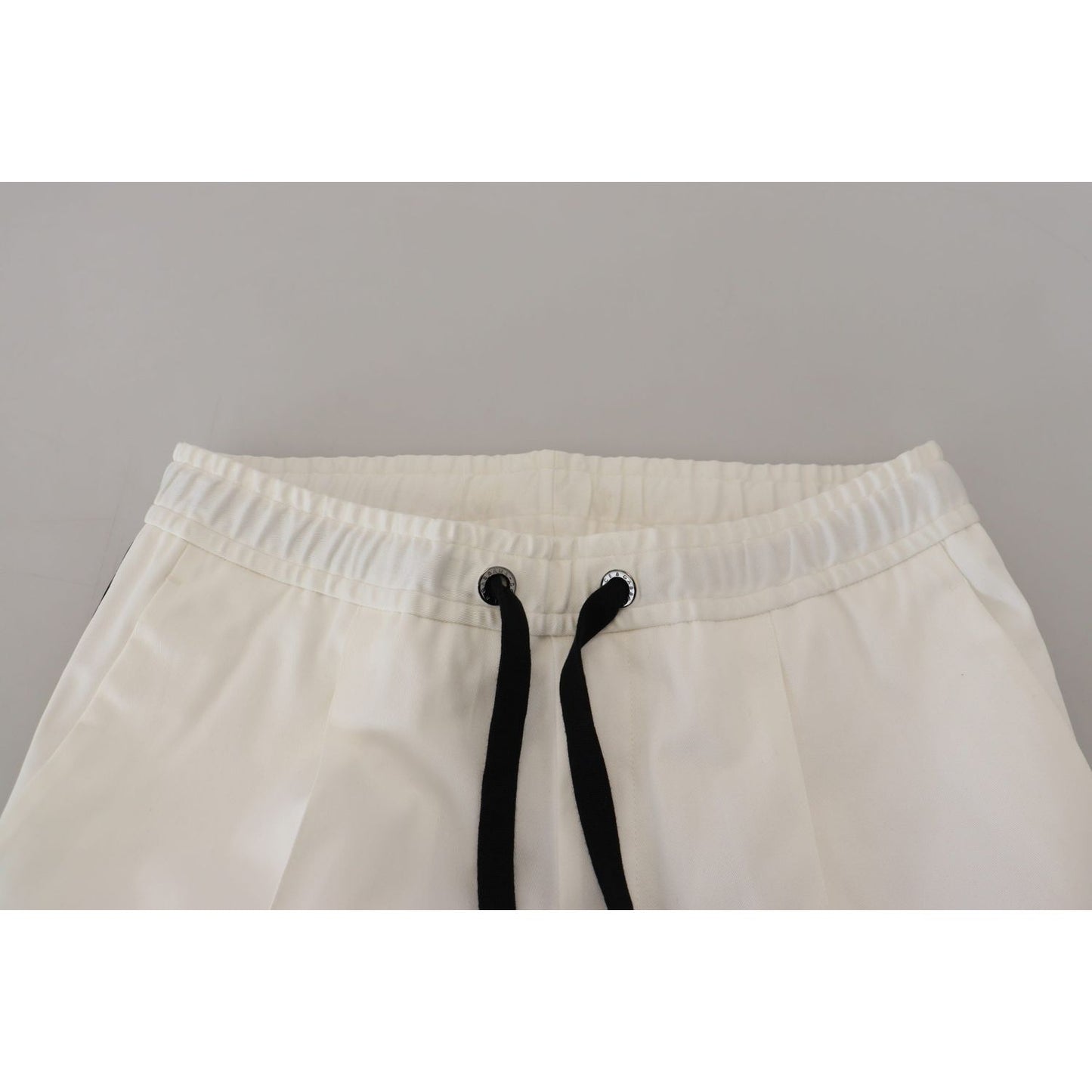 Elegant White Cotton Jogger Pants