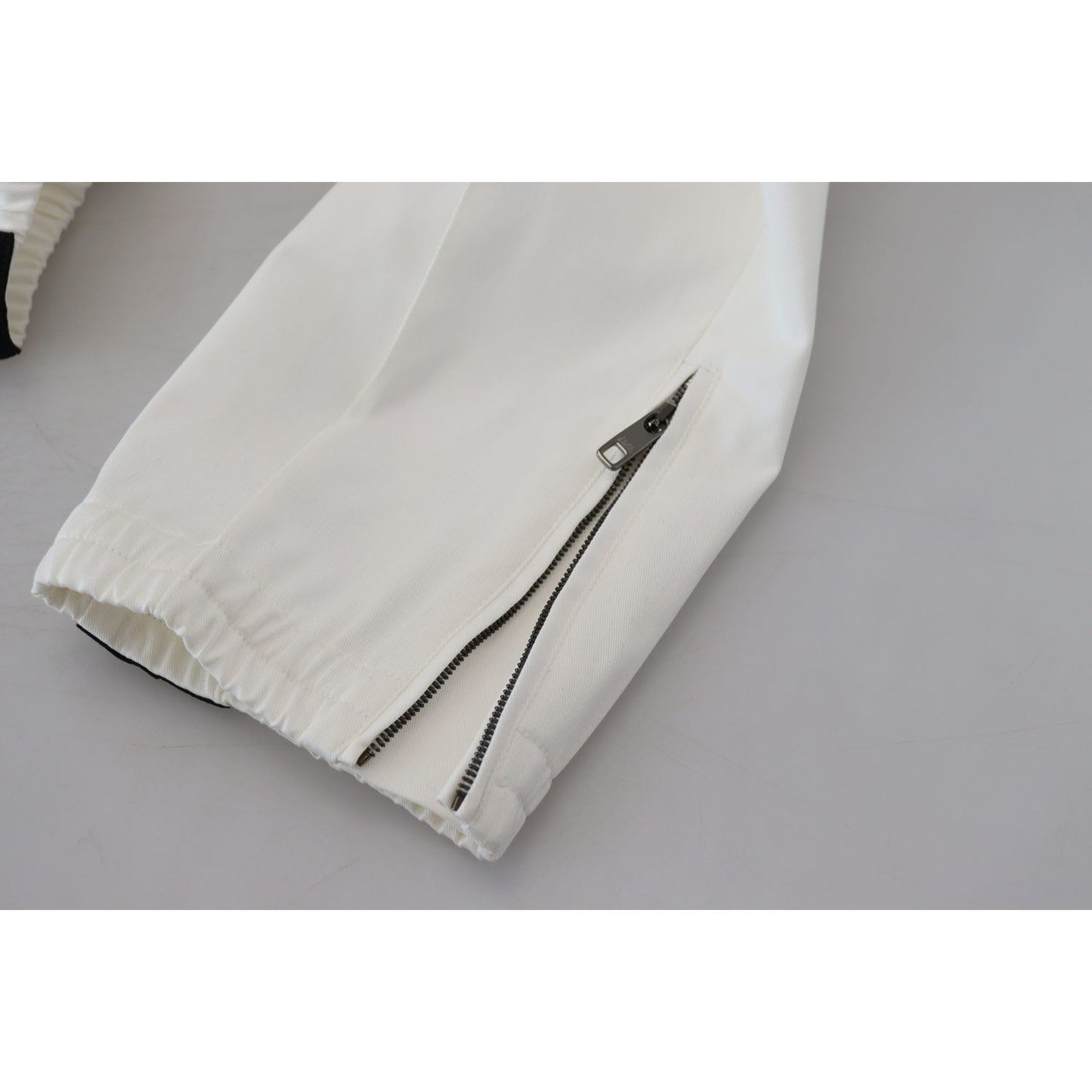 Elegant White Cotton Jogger Pants