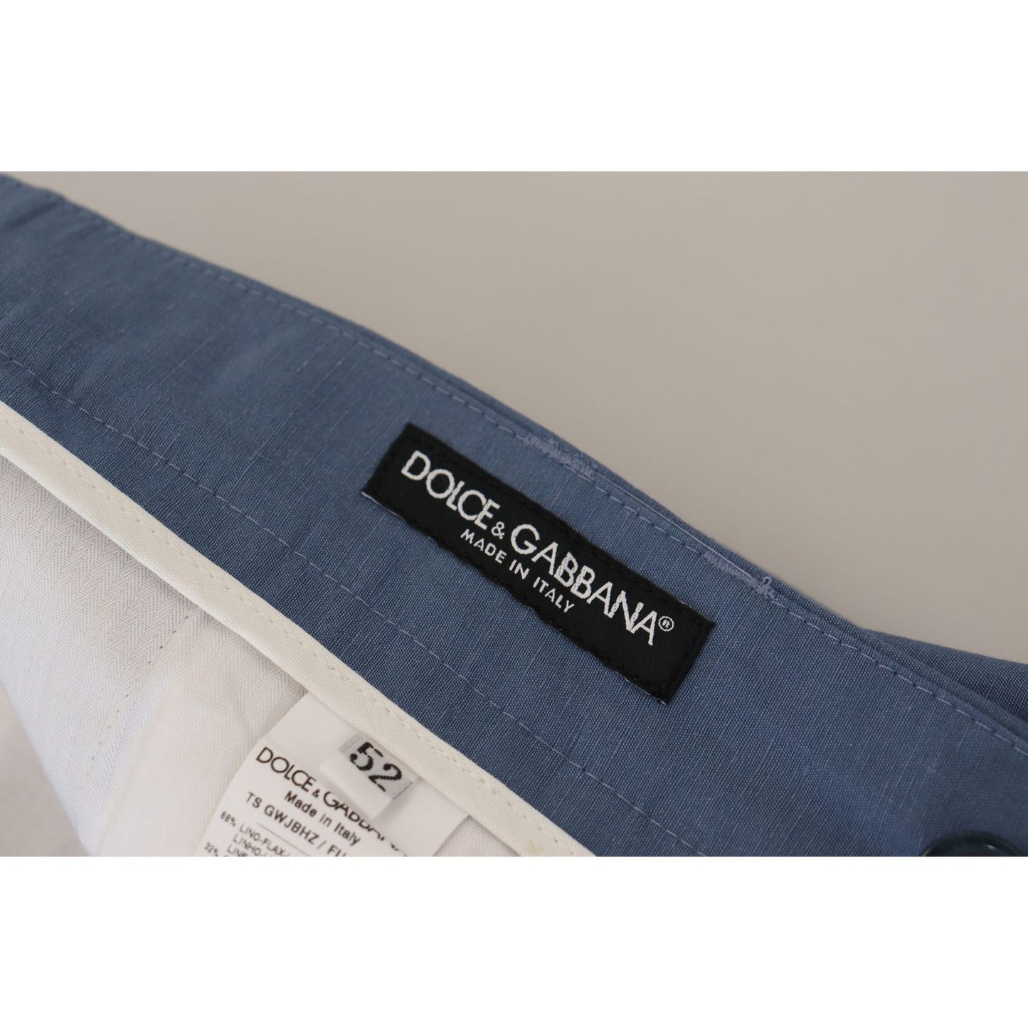 Elegant Blue Linen-Cotton Pants