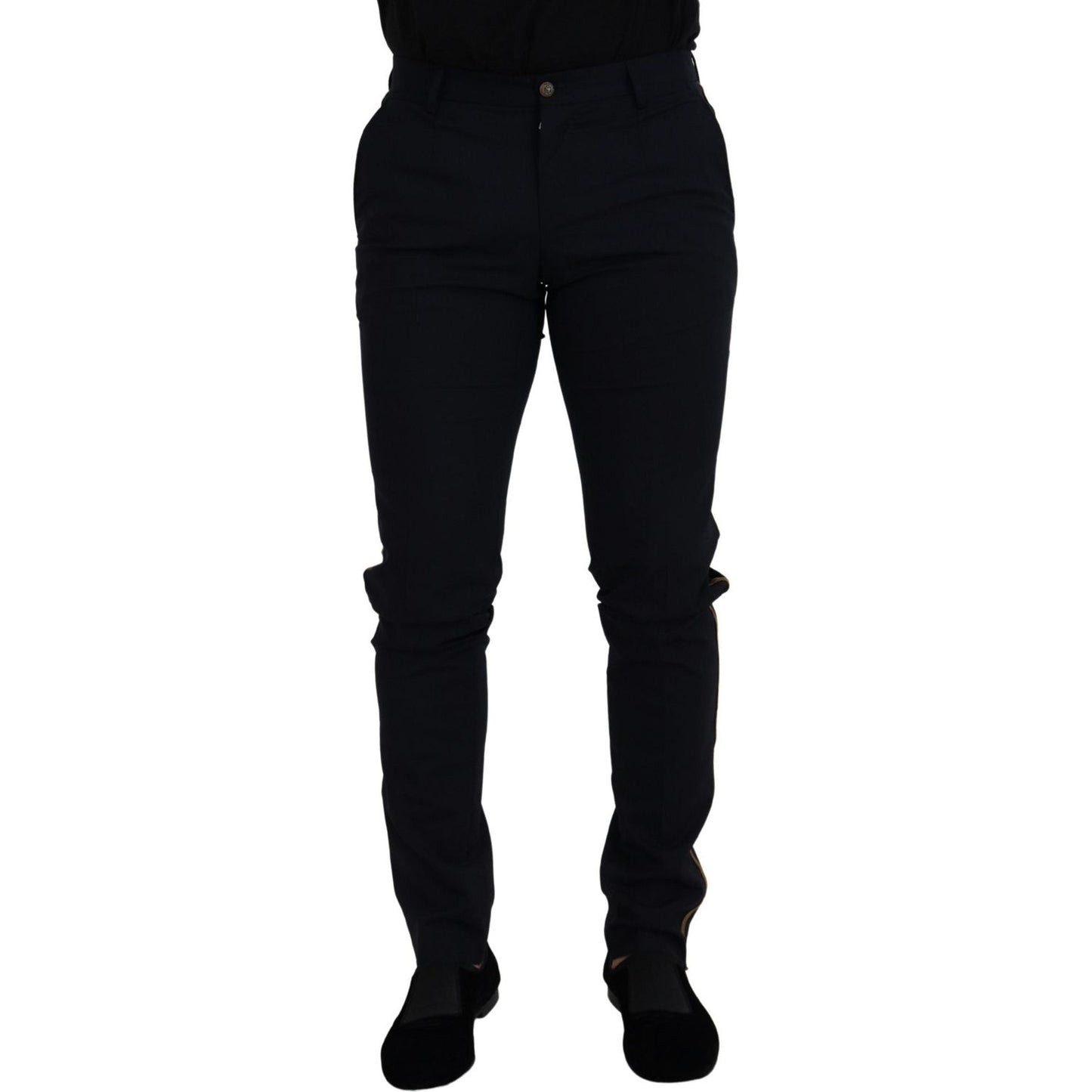 Elegant Black Wool-Blend Trousers