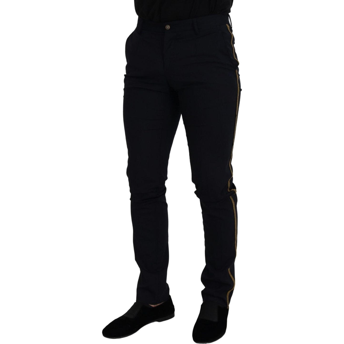 Elegant Black Wool-Blend Trousers