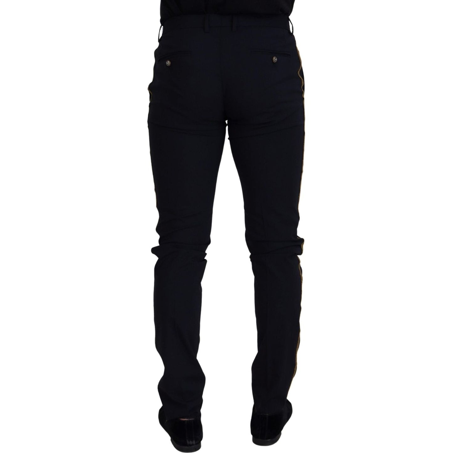 Elegant Black Wool-Blend Trousers