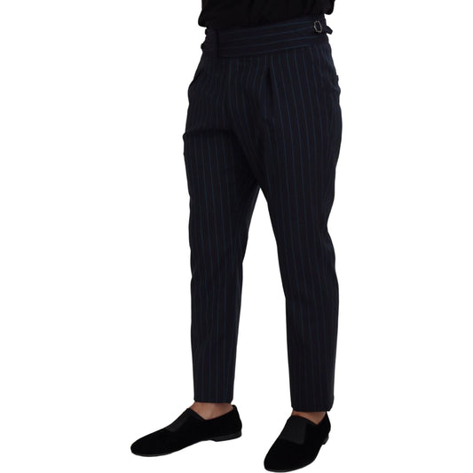 Elegant Stripe Virgin Wool Trousers