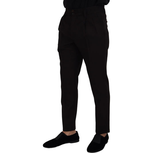 Elegant Black Virgin Wool Trousers