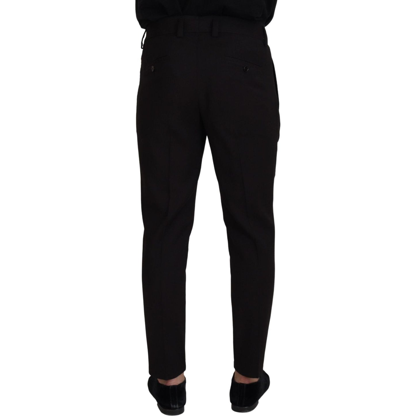 Elegant Black Virgin Wool Trousers