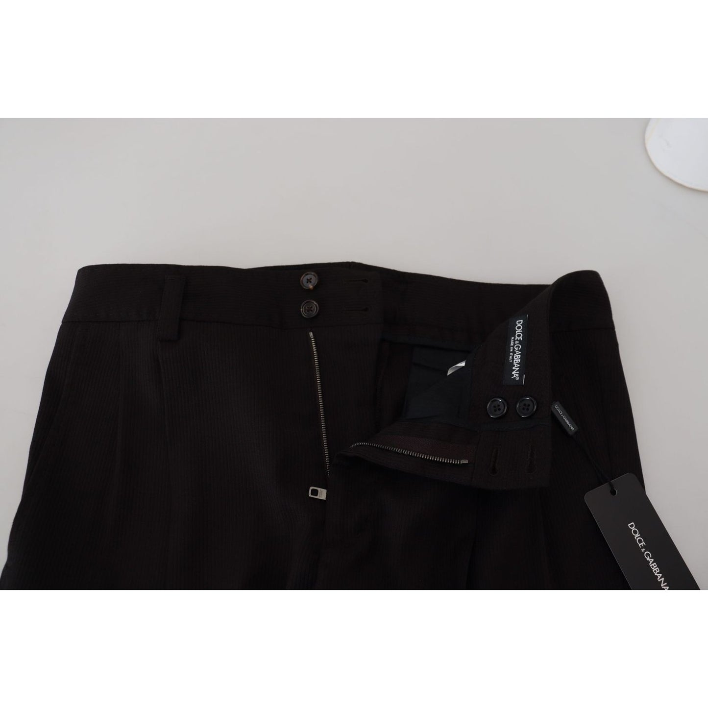 Elegant Black Virgin Wool Trousers