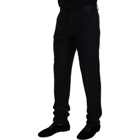 Elegant Black Virgin Wool Blend Trousers