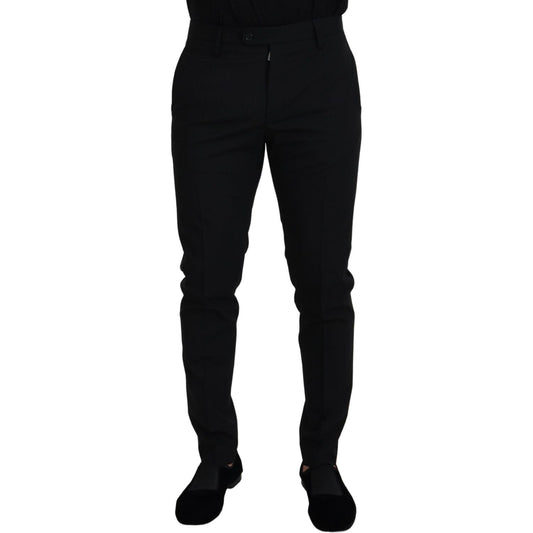 Elegant Black Wool-Blend Trousers