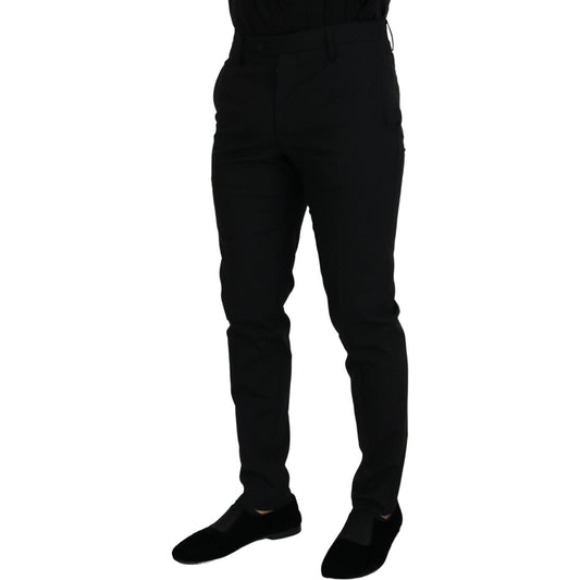 Elegant Black Wool-Blend Trousers