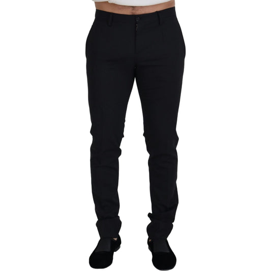 Elegant Black Wool Blend Trousers