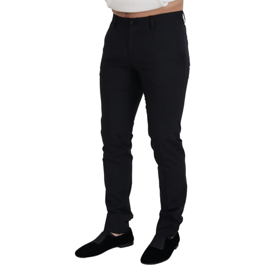 Elegant Black Wool Blend Trousers