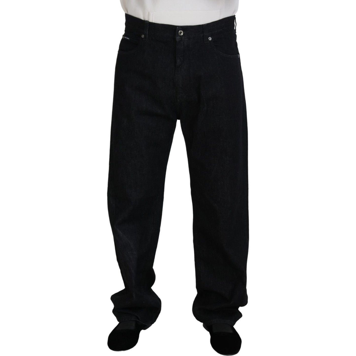 Elegant Black Washed Denim Pants Luxe Cotton