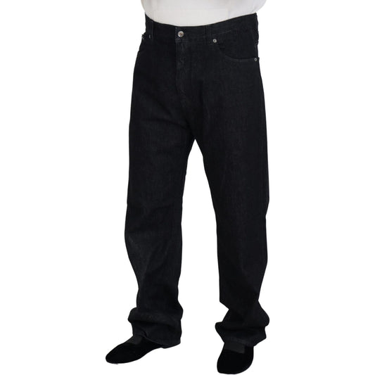 Elegant Black Washed Denim Pants Luxe Cotton