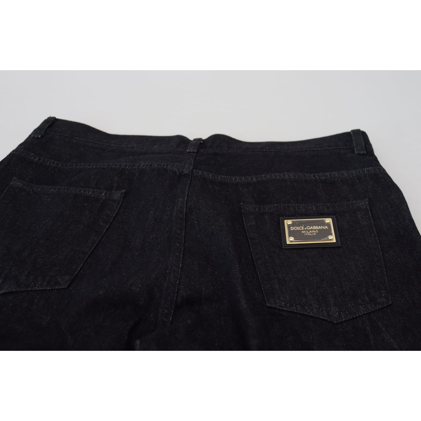 Elegant Black Washed Denim Pants Luxe Cotton