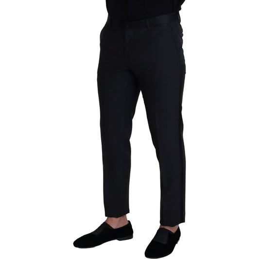 Elegant Black Wool Blend Trousers