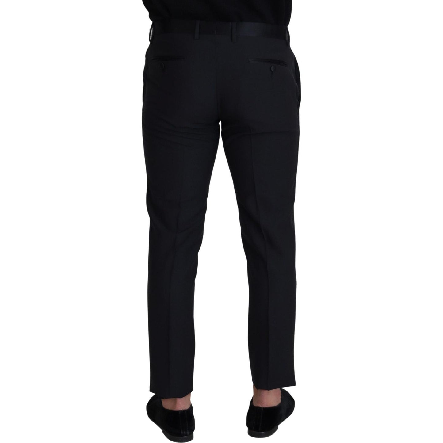 Elegant Black Wool Blend Trousers