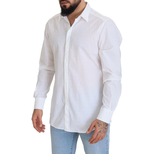 Elegance Reimagined White Cotton Dress Shirt