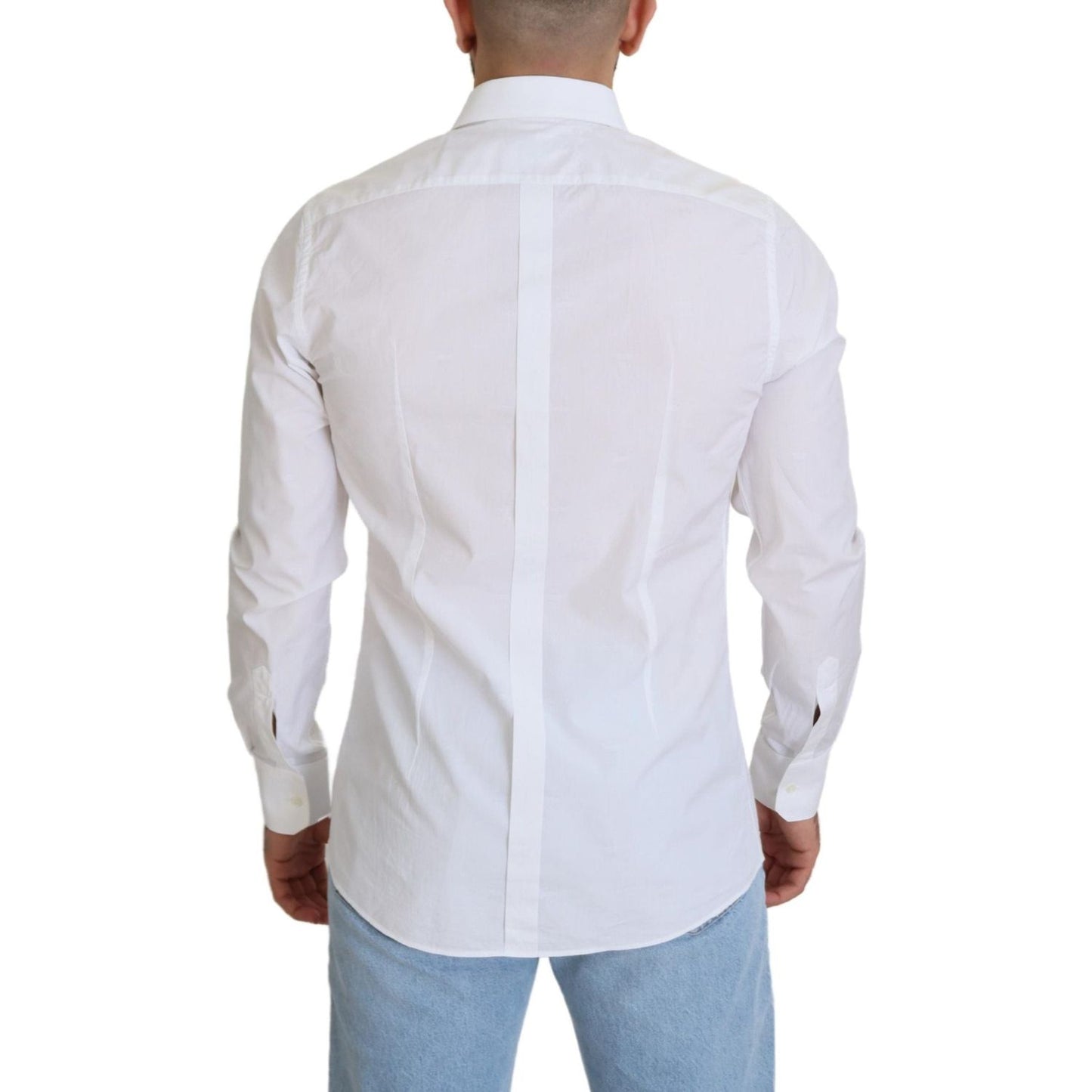 Elegant White Cotton Dress Shirt