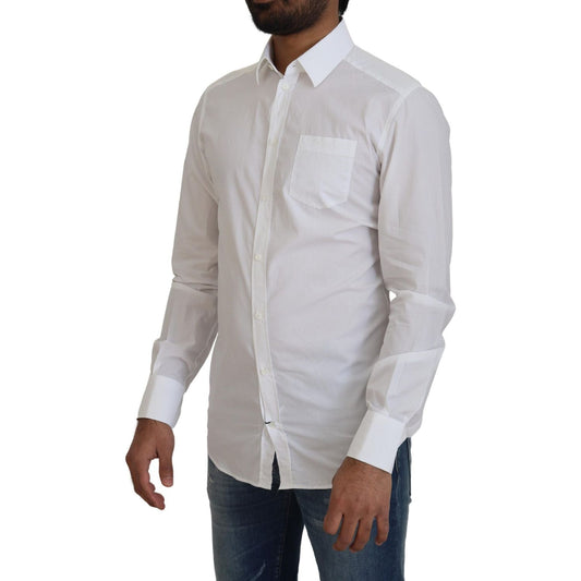 Elegant White Slim Fit Dress Shirt