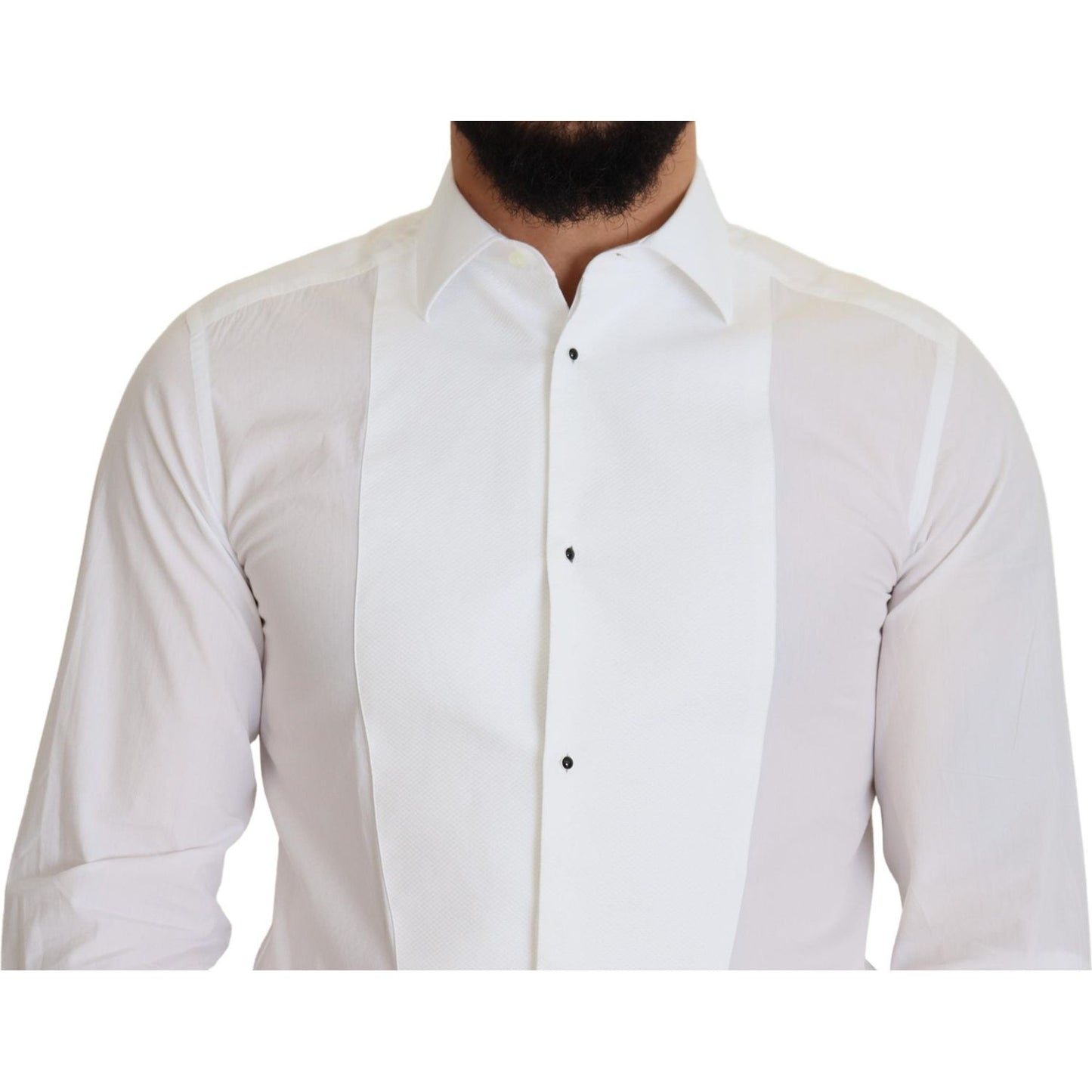 Elegant White Cotton Poplin Slim Fit Shirt