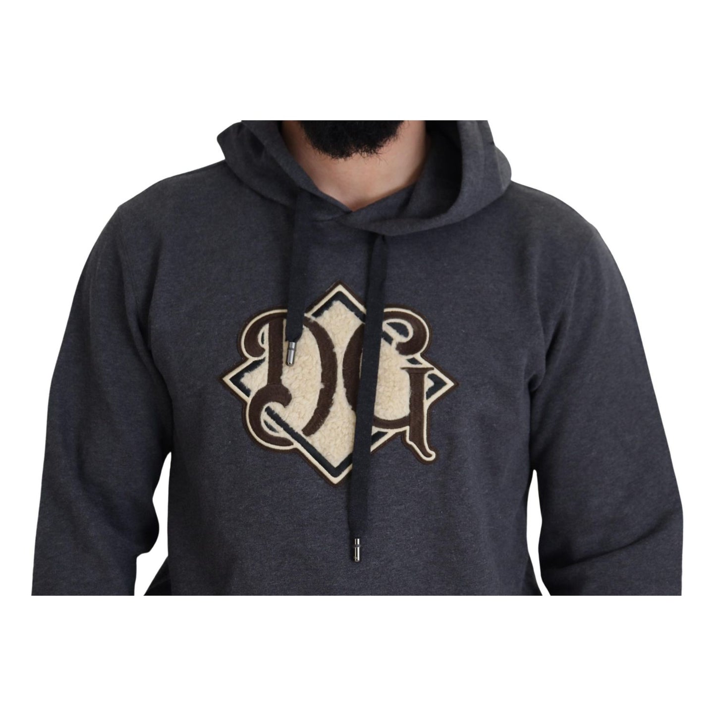 Dolce & Gabbana Gray Logo Cotton Hooded Sweatshirt Sweater