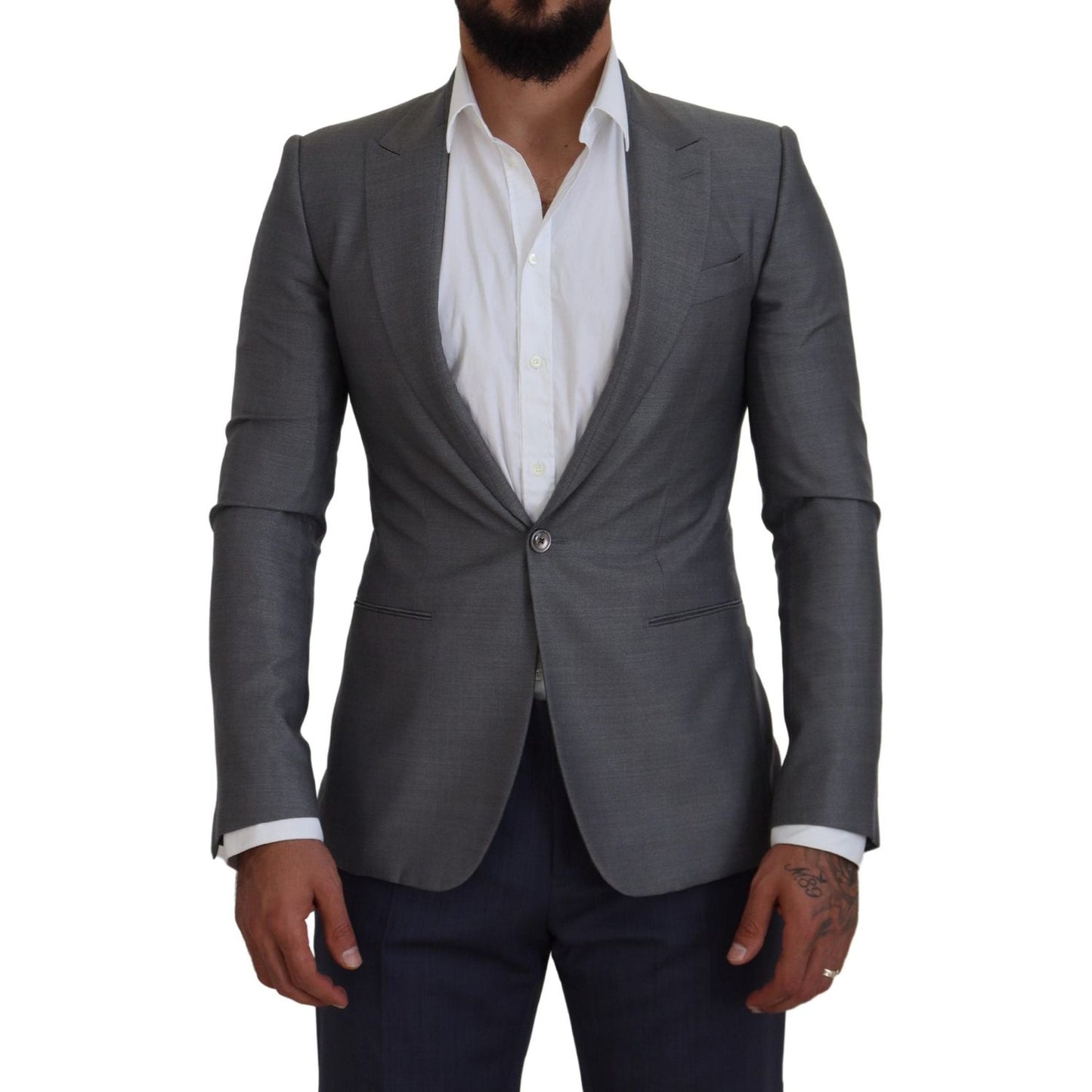 Elegant Light Gray Sicilia Blazer Jacket