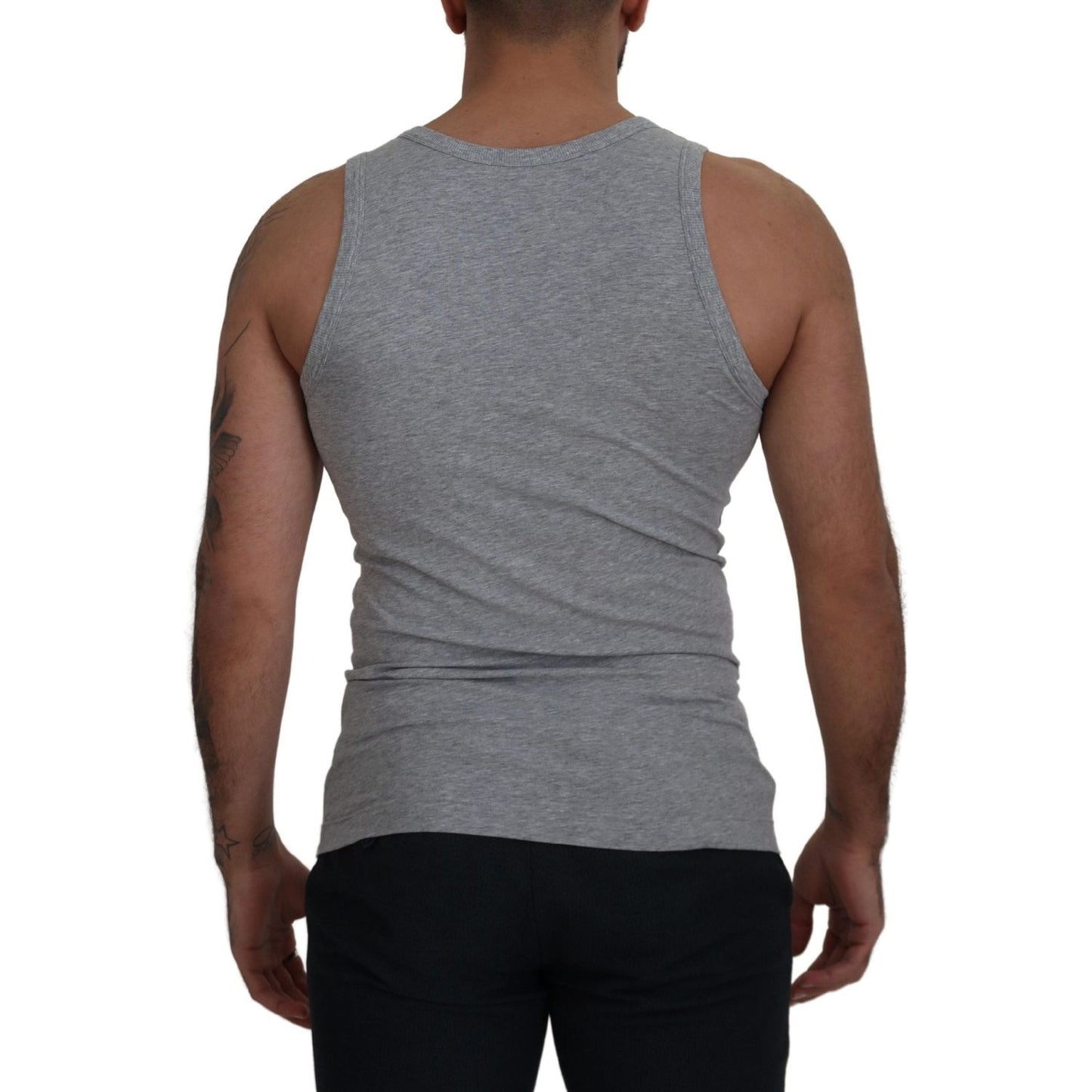 Sleek Sleeveless Grey Cotton Tank Top