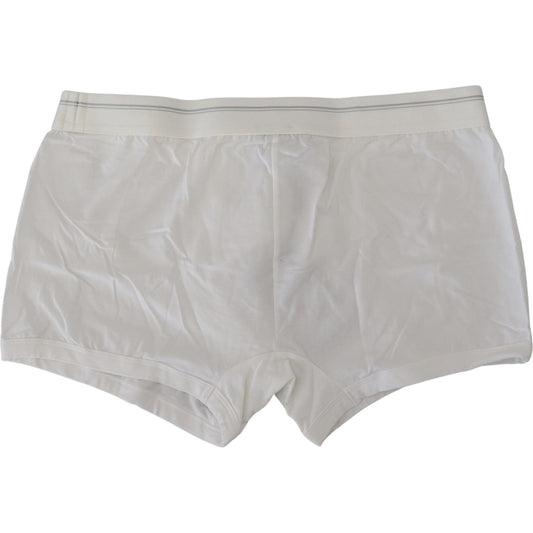 Elegant White Cotton Blend Boxer Shorts