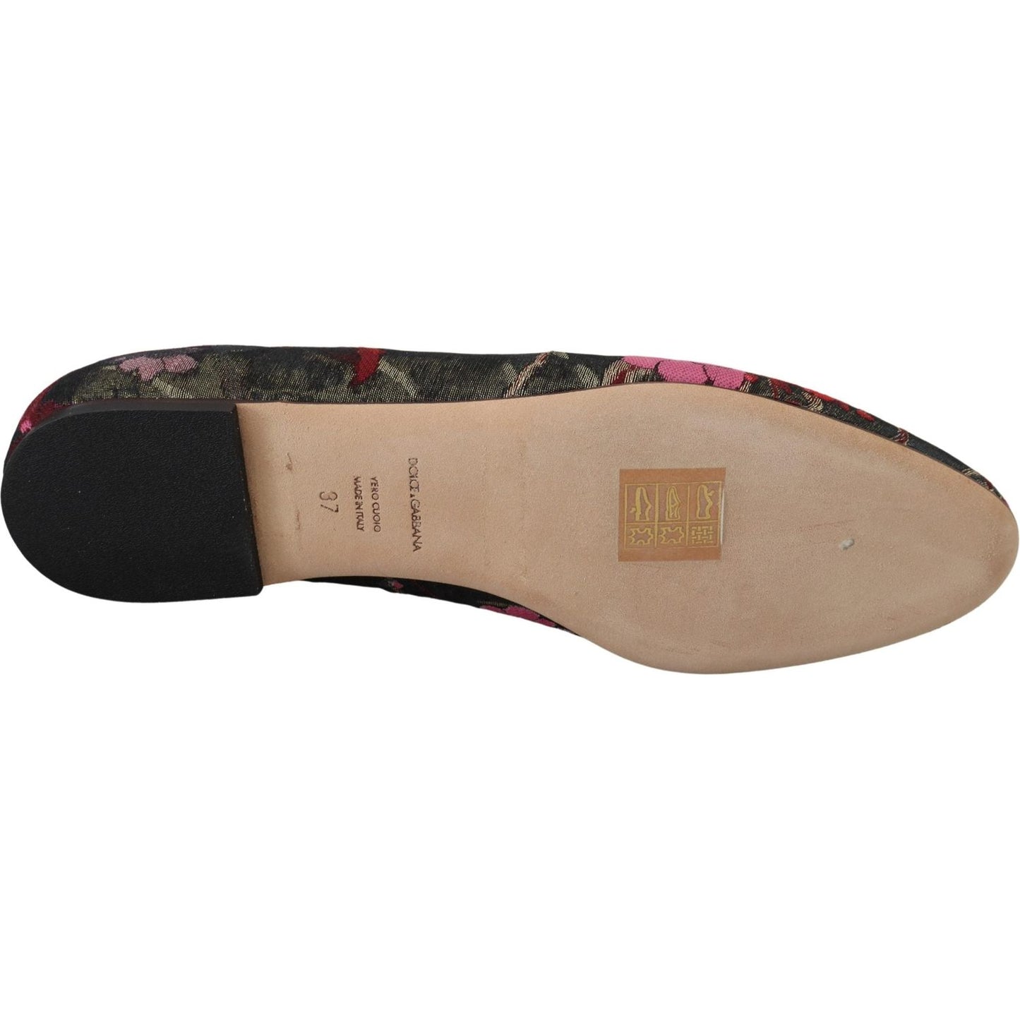 Multicolor Leather and Fabric Flats with Sacred Heart Patch