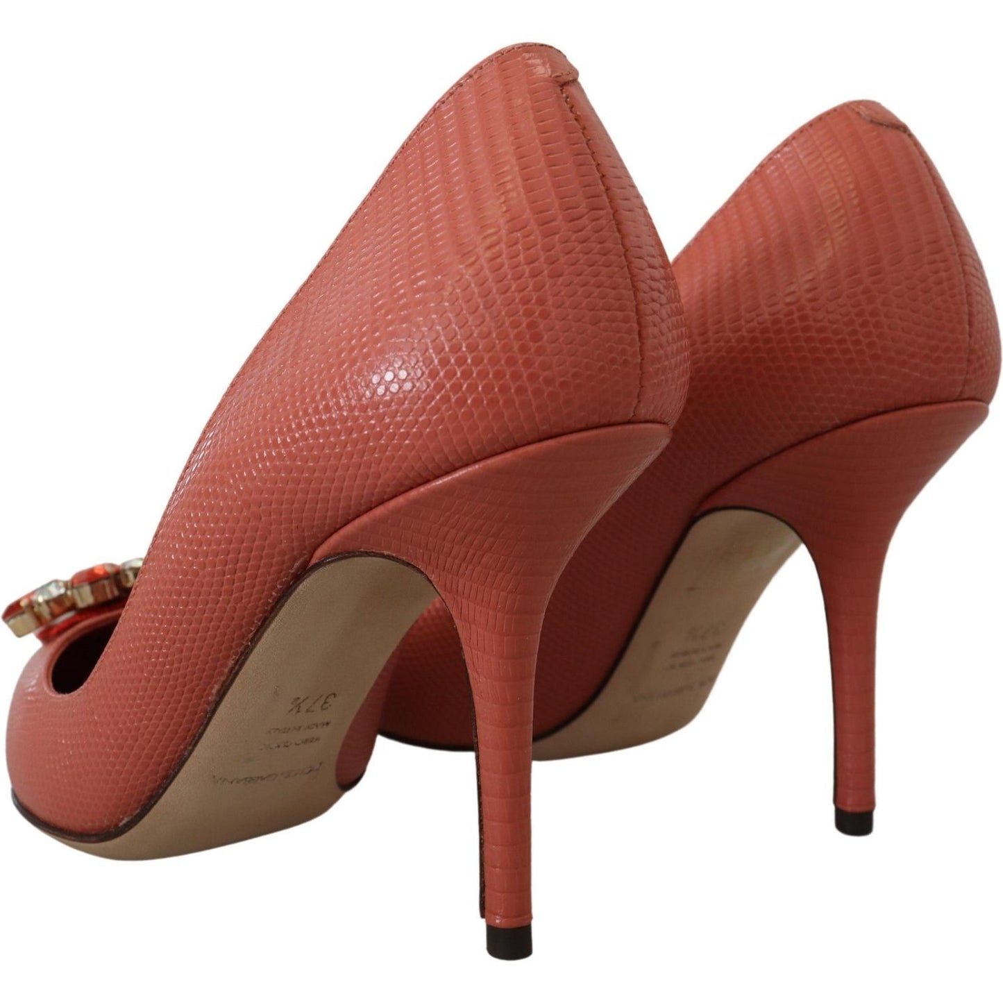 Exotic Leather Heels Pumps in Pink