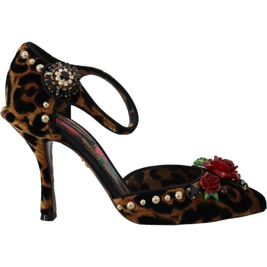 Chic Leopard Ankle Strap Sandal Heels