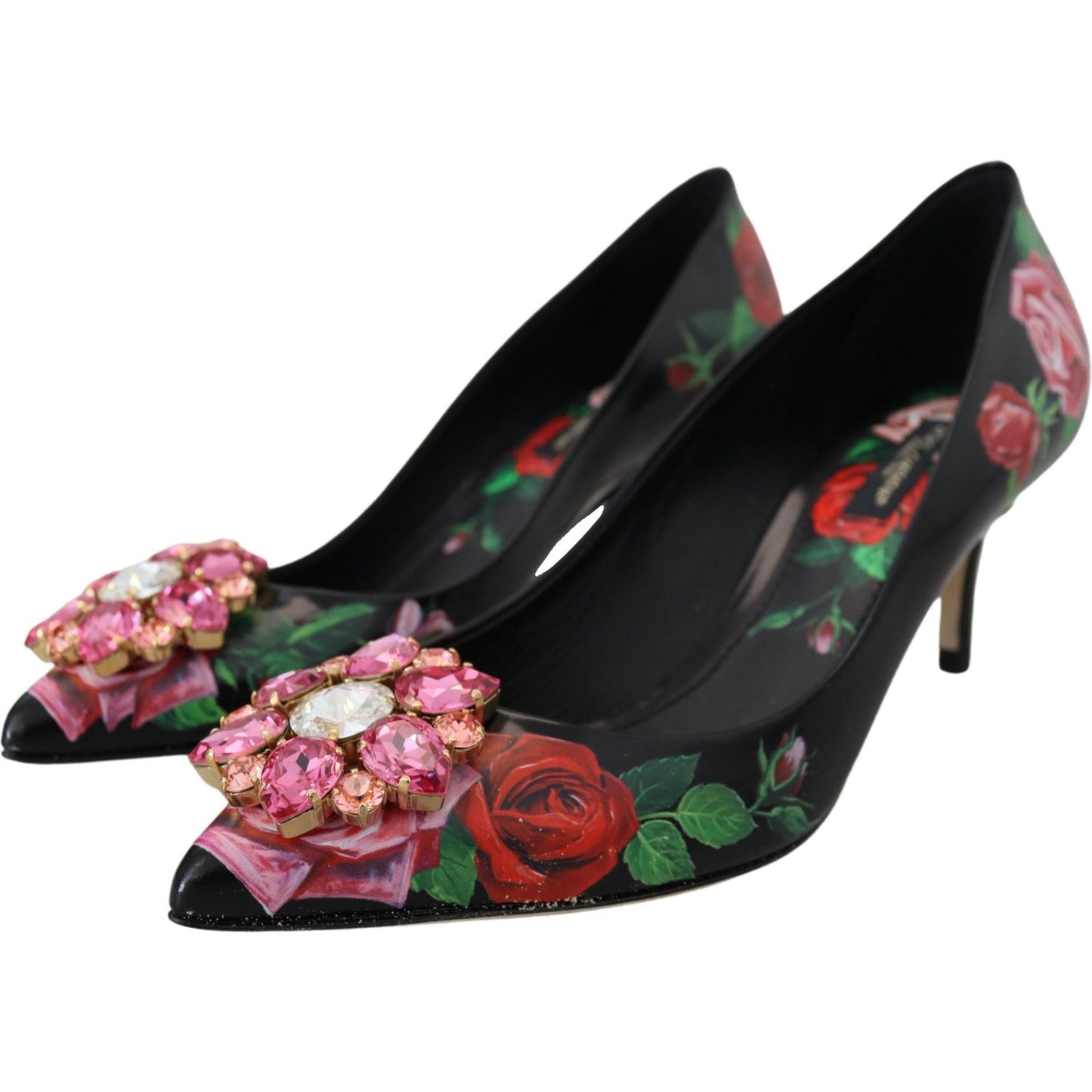 Elegant Floral Crystal Pumps