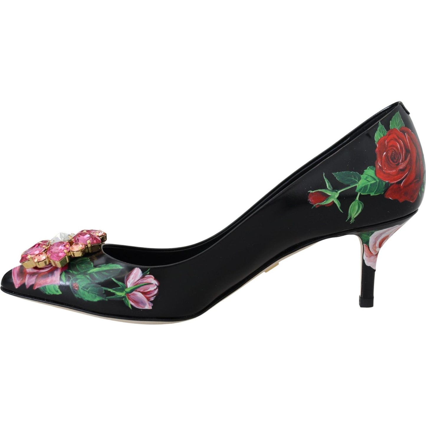 Elegant Floral Crystal Pumps