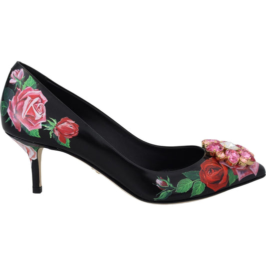 Elegant Floral Crystal Pumps