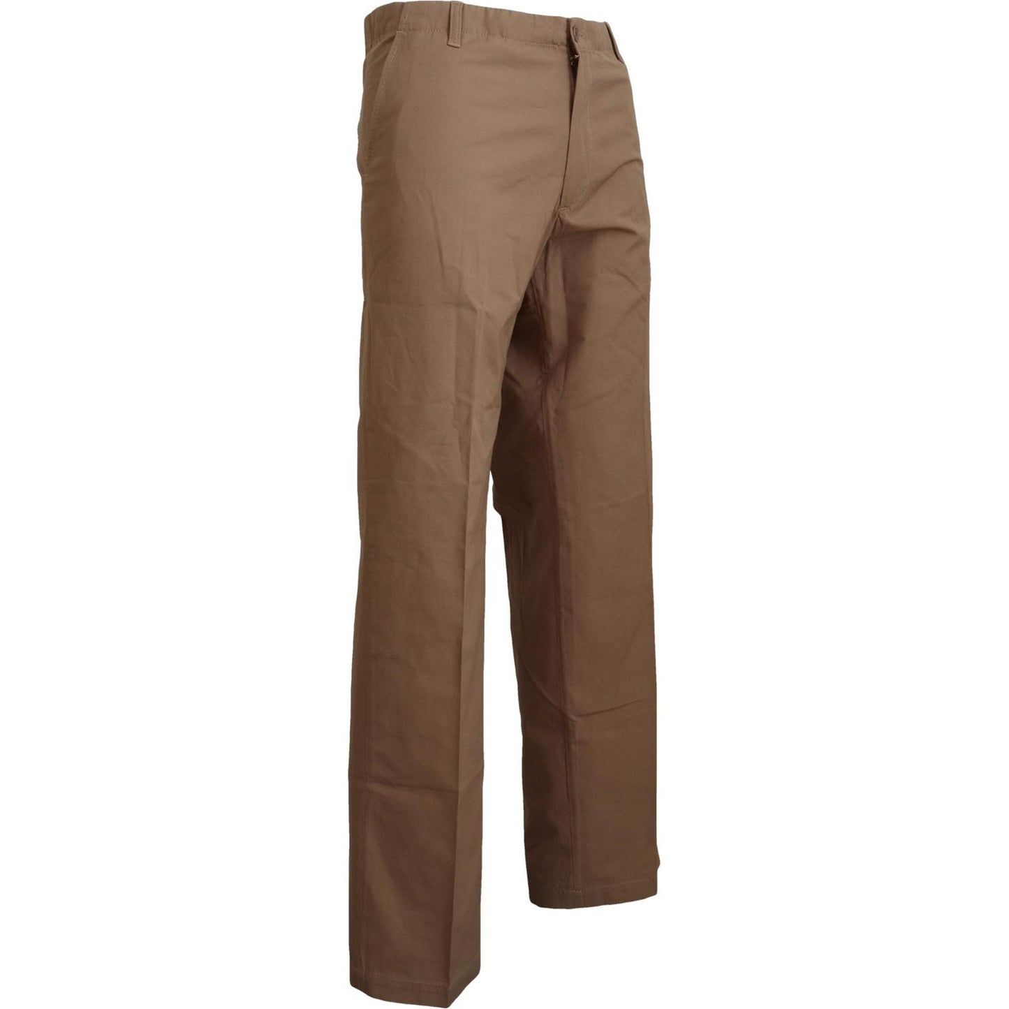 Elegant Brown Straight Fit Chinos