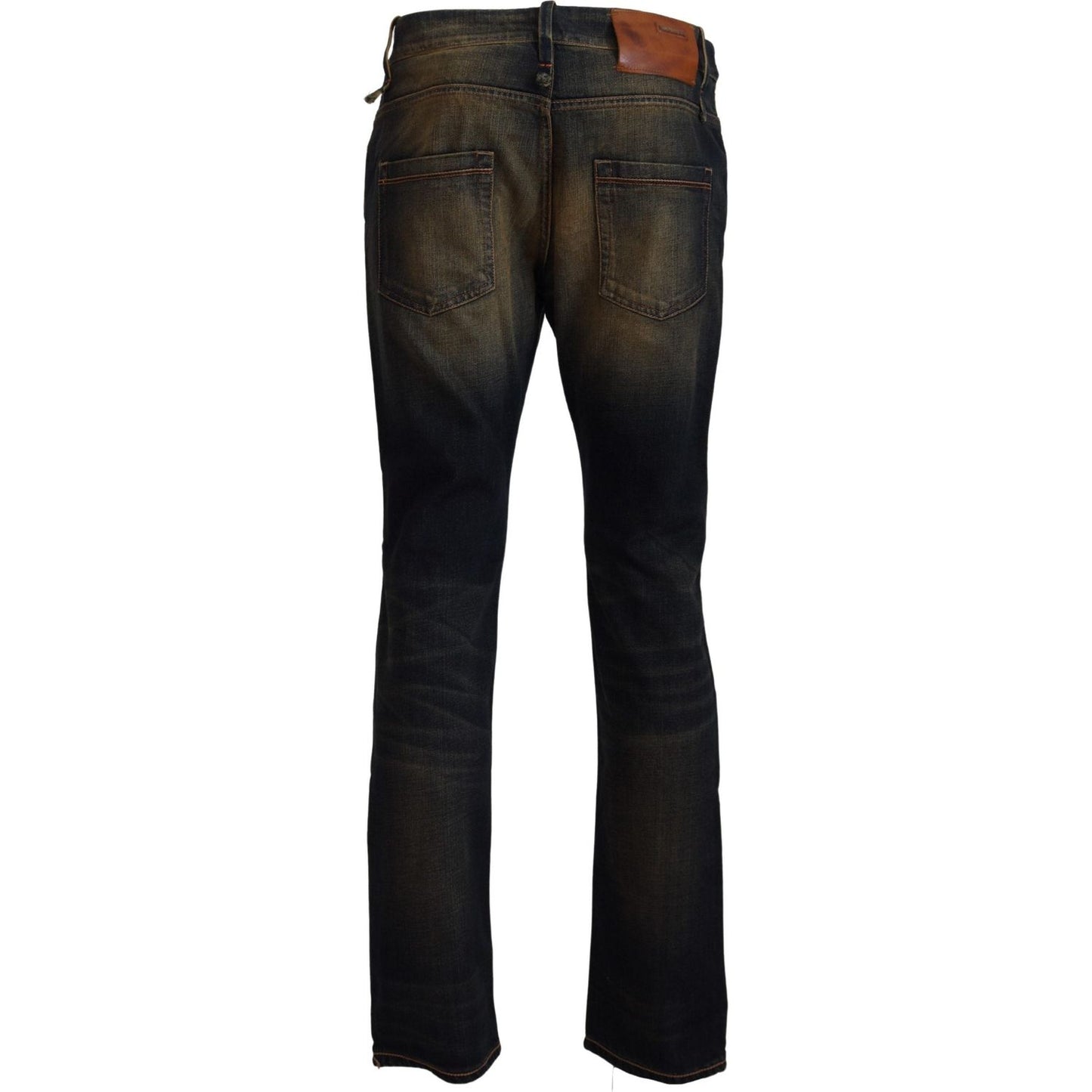 Elegant Blue Washed Denim Pants - Authentic Craftsmanship