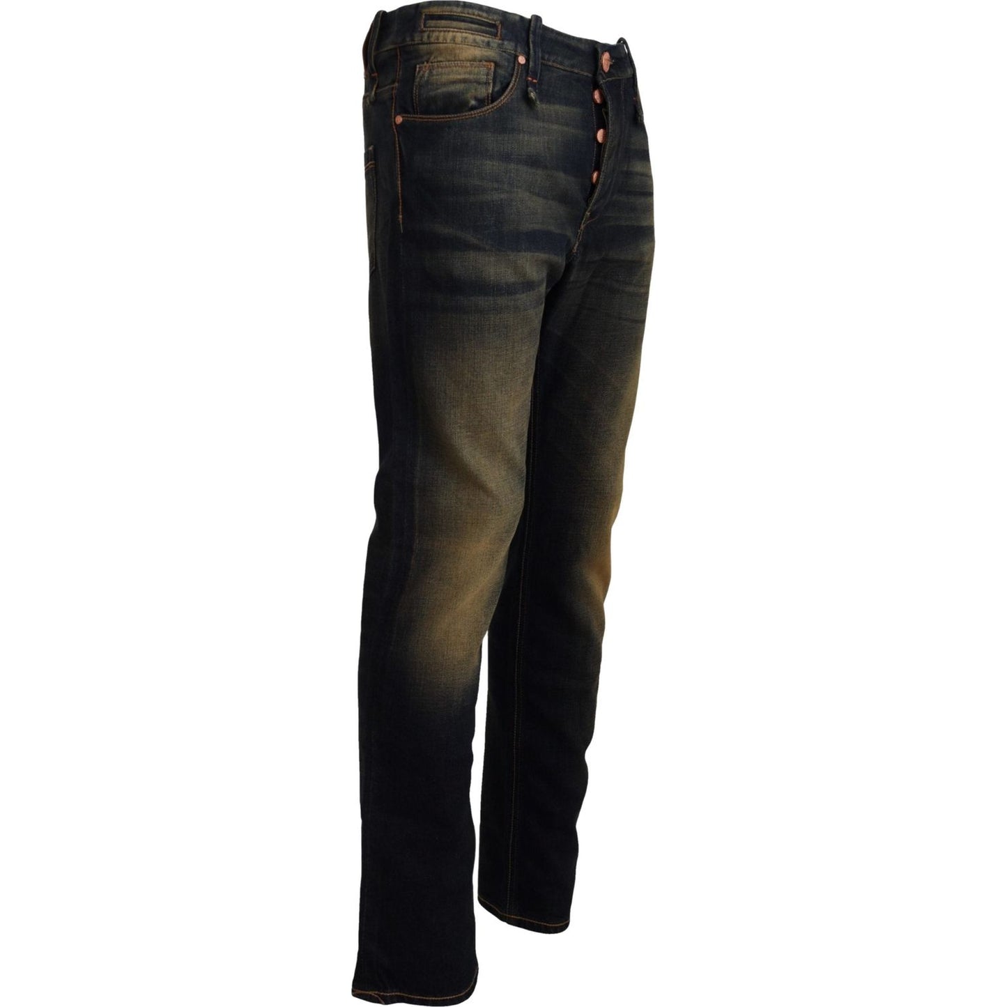 Elegant Blue Washed Denim Pants - Authentic Craftsmanship