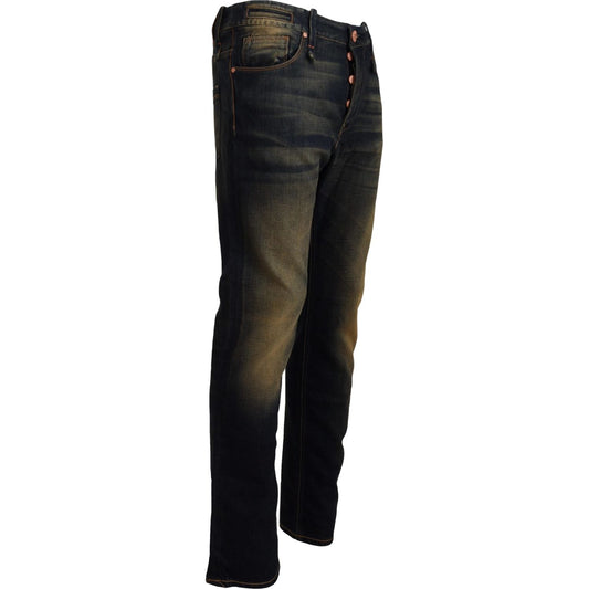 Elegant Blue Washed Denim Pants - Authentic Craftsmanship