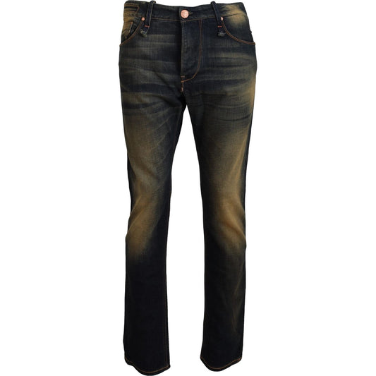 Elegant Blue Washed Denim Pants - Authentic Craftsmanship