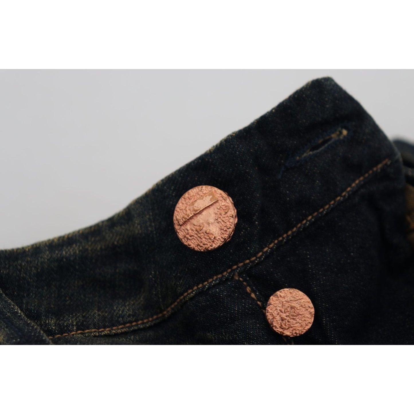 Elegant Blue Washed Denim Pants - Authentic Craftsmanship